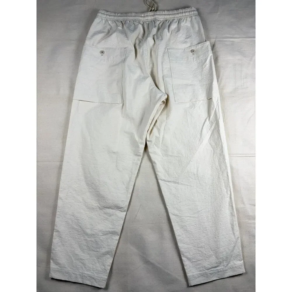 Jackman Back Nep Umps Pants JM4150 Kinari Cream Cotton Japan Sz L Elastic Waist